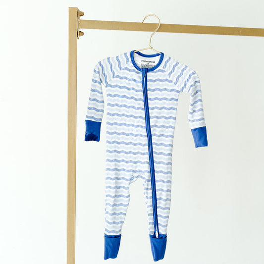 The Blue Wave Zipper Onesie
