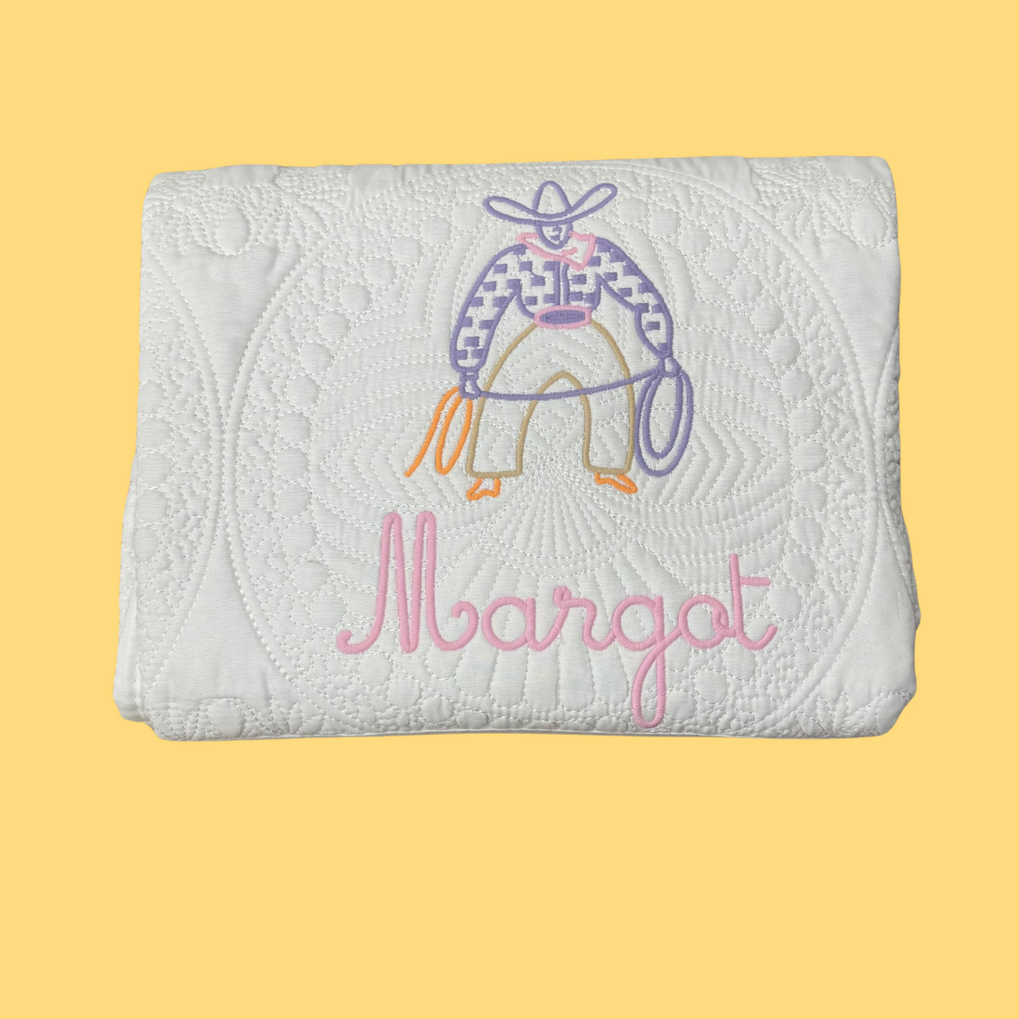 Sample Sale – Cowgirl Quilt (Embroidered “Margot”)