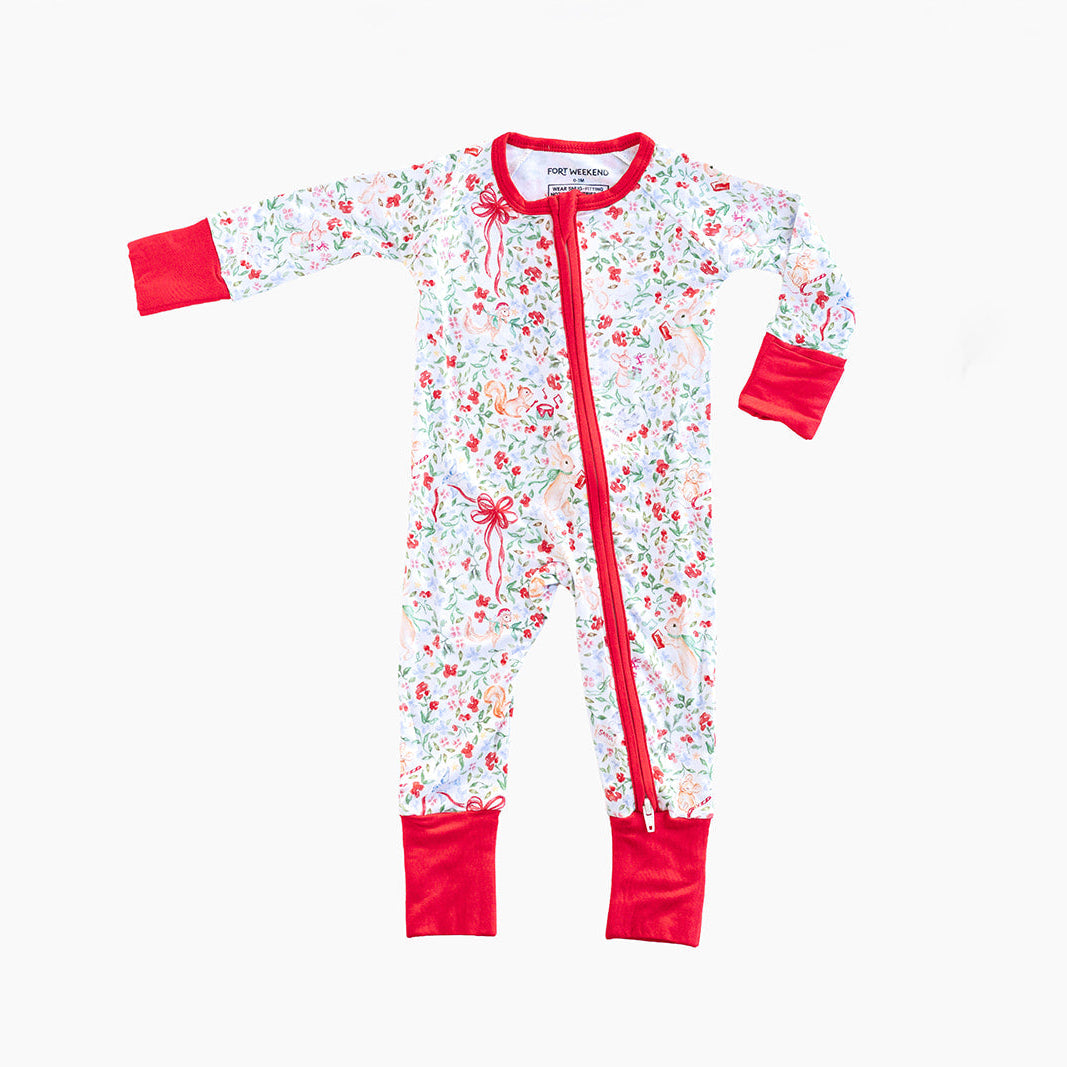 The Woodlands Christmas Zipper Onesie