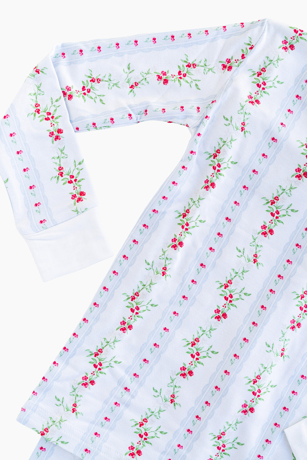 Holiday Floral Stripe Pajama Set