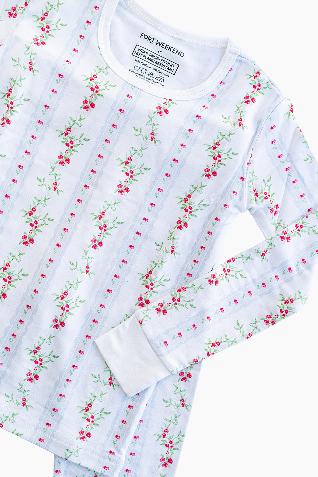 Holiday Floral Stripe Pajama Set
