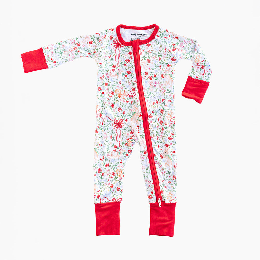 The Woodlands Christmas Zipper Onesie