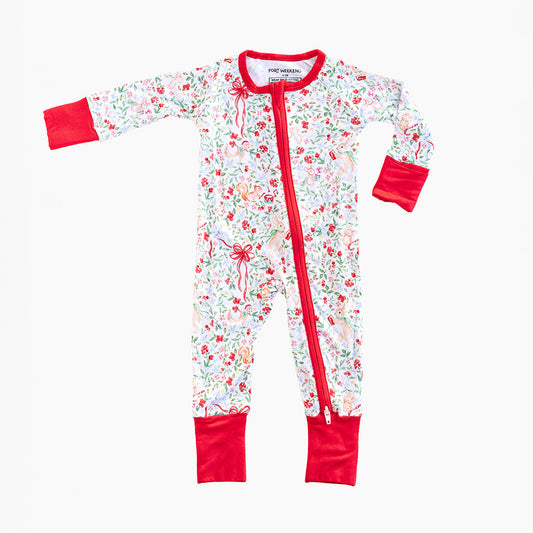 The Woodlands Christmas Zipper Onesie