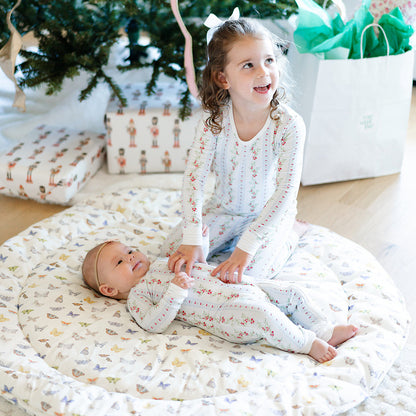 Holiday Floral Stripe Pajama Set