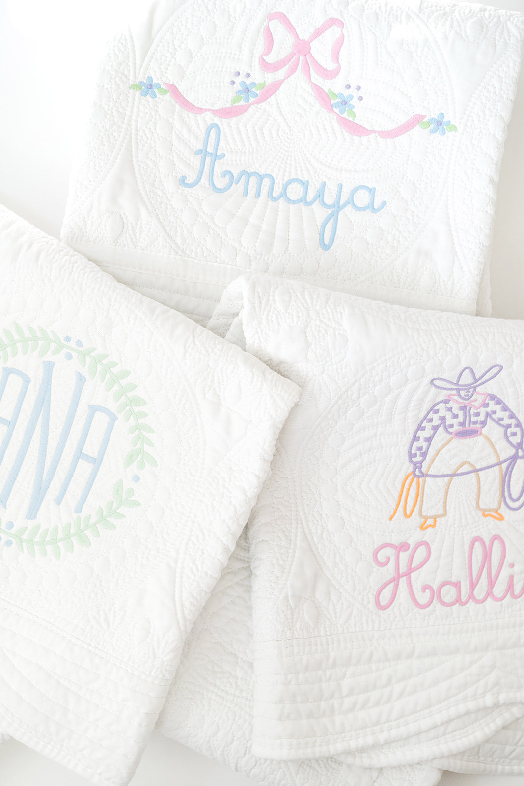 Embroidered Heirloom Baby Quilts