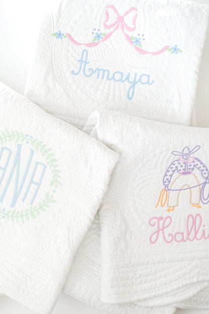 Embroidered Heirloom Baby Quilts
