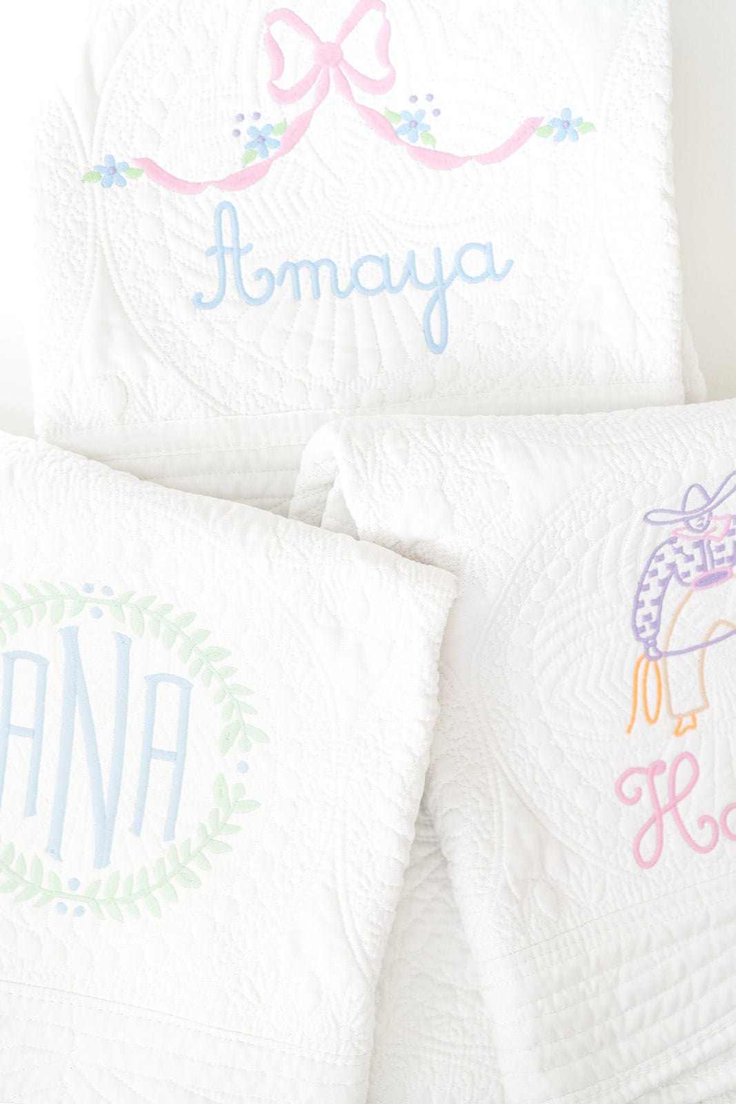Embroidered Heirloom Baby Quilts