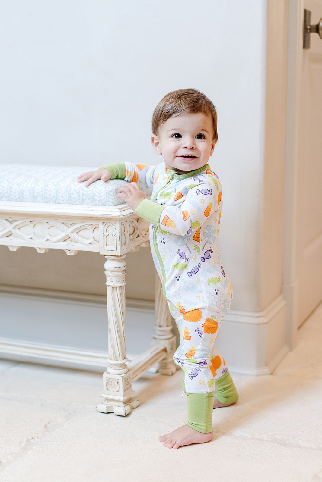 Spooky Sweet Zipper Onesie – Green