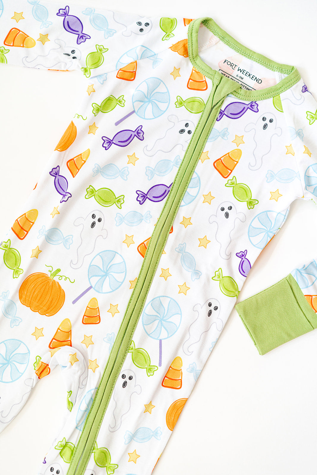Spooky Sweet Zipper Onesie – Green