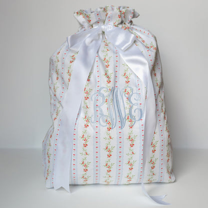 Floral Stripe Heirloom Santa Sack