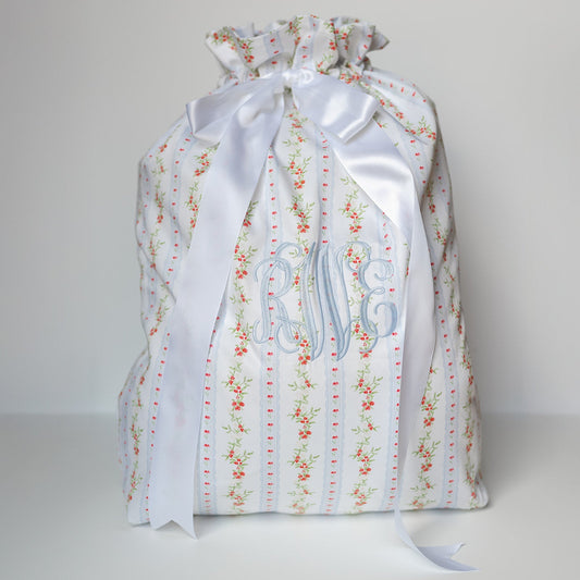 Floral Stripe Heirloom Santa Sack
