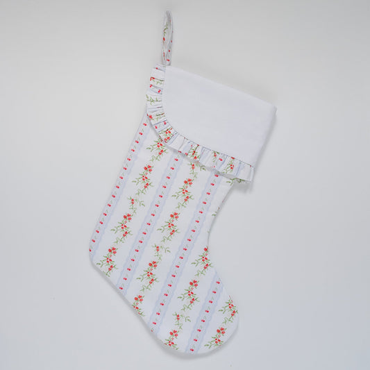 Floral Stripe Heirloom Christmas Stocking