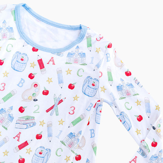 The Back to School Pajama Set in Blue