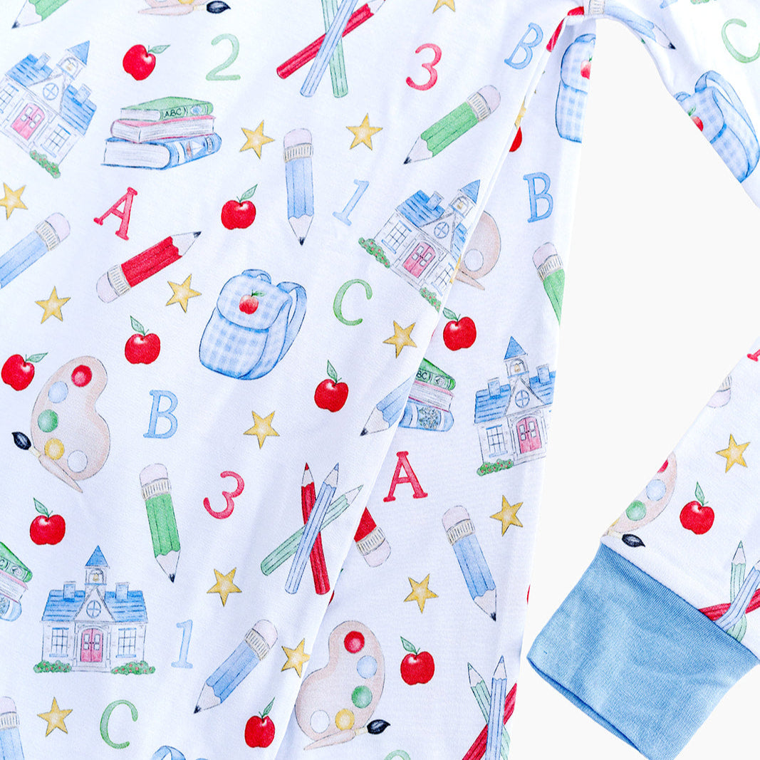 The Back to School Pajama Set in Blue