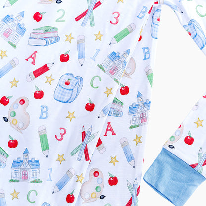 The Back to School Pajama Set in Blue