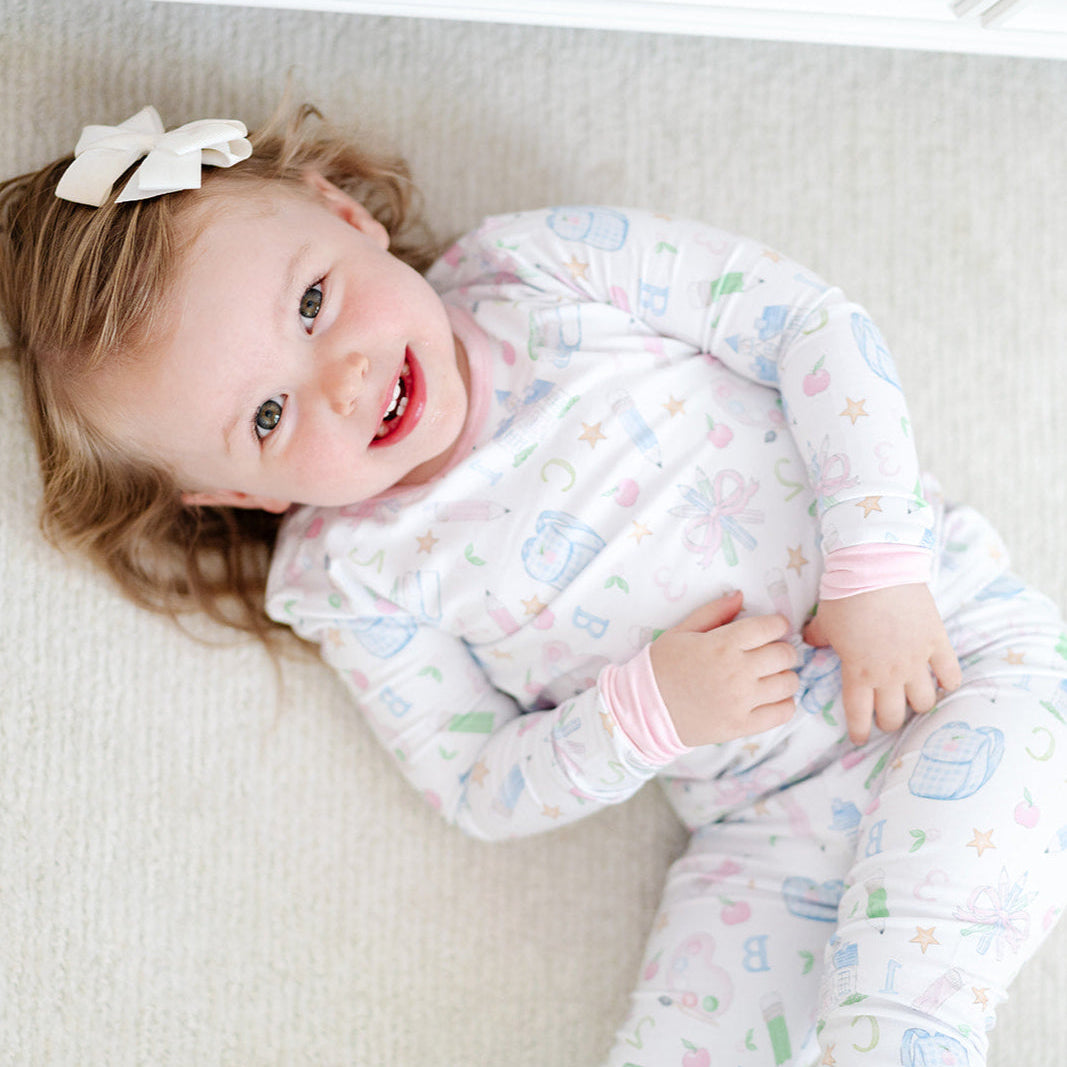 The Back to School Pajama Set in Pink