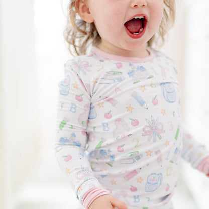 The Back to School Pajama Set in Pink