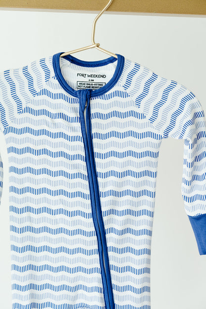 The Blue Wave Zipper Onesie