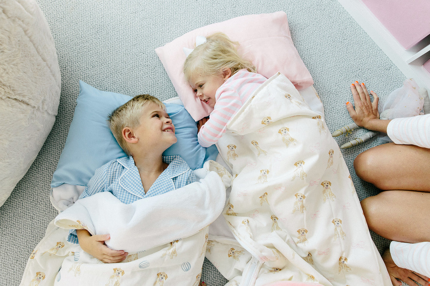 The Goldie in Blue Sleeping Bag